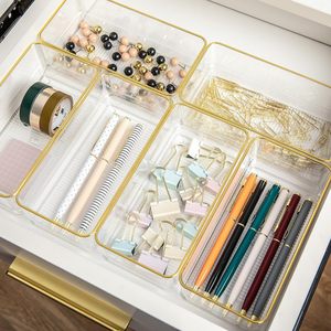 Wholesale Price Rectangle Clear PET <b>Plastic</b> Storage Containers <b>Box</b> 6-10L Capacity Desktop Organizer Drawer Set - Product Image 1