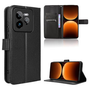 Funda Protectora de Cuero PU con Diseño de Diamantes de Lujo, con Correa de Mano y Tarjetero, para Teléfono Móvil Oppo <span class=keywords><strong>Realme</strong></span> GT <span class=keywords><strong>7Pro</strong></span> 5G - Product Image 1