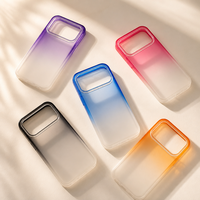 Coque de téléphone mobile en acrylique dégradé givré pour iPhone 12 13 14 15 16 17, finition mate, anti-rayures, protection contre les chutes, OEM ODM