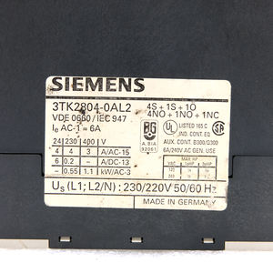 Contactor de Potencia Profesional Siemens 3TK2804-0AL2, 3 Polos, 22A, Bobina de 24VDC, Contactor de Control de Motor Industrial de Repuesto - Product Image 4