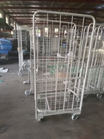 Chariot de manutention pliable trois côtés pour entrepôt, capacité 500 kg, personnalisable, avec quatre roues en métal galvanisé
