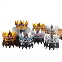 Couronne baroque en strass, diadème de mariage en plastique, accessoire de coiffure nuptial pour cérémonie et photographie
