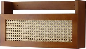 Estante de pared de ratán estilo boho, estantería colgante de madera maciza <span class=keywords><strong>para</strong></span> exhibir y almacenar revistas y libros, ideal <span class=keywords><strong>para</strong></span> la decoración de la sala de estar o el cuarto de niños. - Product Image 5