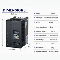 Convertisseur de fréquence 5,5 kW 380 V avec contrôle automatique de la température à pression négative pour refroidisseurs évaporatifs monophasés et triphasés