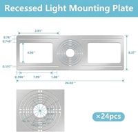 Nouveau support de montage en plaque métallique galvanisée brute pour downlights encastrés de 3/4/6 pouces, compatible avec les plaques de fixation pour éclairage LED durable