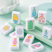 Jeu de tuiles de Mahjong de style nordique américain, jeu de Mahjong d'art populaire scandinave pour 4 joueurs, vente au détail, vente en gros, emballage personnalisé