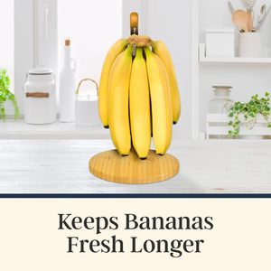 Totally Eco-Friendly Tropical Style Banana Holder Wooden Standing Banana Stand Hanger Countertop Fruit <b>Storage</b> - Product Image 3
