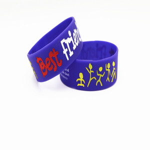 Pulseras de Silicona Impermeables con Logotipo de JRJ <span class=keywords><strong>Best</strong></span> Friends, de 1 Pulgada, con Grabado en Relieve, Estilo Religioso, Rellenas de Tinta de Color, Promocionales - Product Image 6