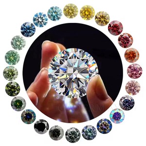 Round Colored Moissanite Cabochon 0.3-6.0ct Synthetic Gemstone For Jewelry Making - Product Image 1