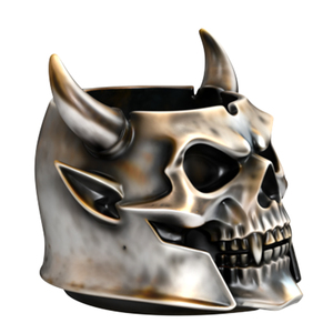 Asbak tengkorak Resin kustom rahasia dengan tanduk Aksesori merokok prototipe cepat untuk persediaan pabrik Bar & Klub OEM ODM - Product Image 2