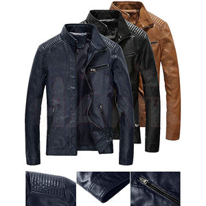 Veste en cuir de mouton coupe-vent de haute qualité pour hommes en cuir véritable respirant avec fermeture éclair imperméable imprimé grande taille - Product Image 5