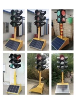Feux de circulation LED portables à énergie solaire, rouges, verts, jaunes, avec flèches de compte à rebours, 200 mm, 300 mm, 400 mm, en matériau PC