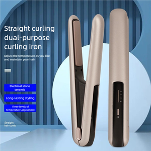 Hot-Selling USB Rechargeable <strong>Mini</strong> <strong>Hair</strong> <strong>Straightener</strong> Portable Wireless 2-in-1 Fast Heating Iron for Home Use - Product Image 4