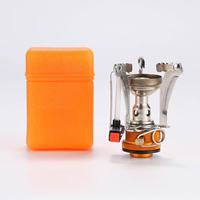 Petit réchaud à gaz intégré pour l'extérieur avec combustible au butane, ensemble portable pour pique-nique et camping avec déflecteur de vent, allumage manuel