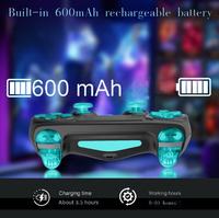 Gamepad inalámbrico P4, giroscopio de seis ejes, botones de luz RGB de doble vibración para PS4, joysticks de juego, controladores de juego