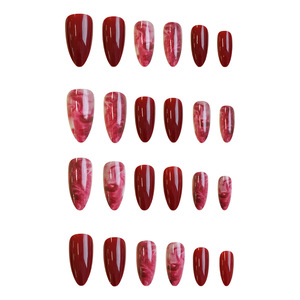 Ongles à presser « Date <span class=keywords><strong>Night</strong></span> Killer » brillants rouge bordeaux et rose tourbillonnant, l'ultime manucure séduisante et accrocheuse, fournitures pour ongles - Product Image 3