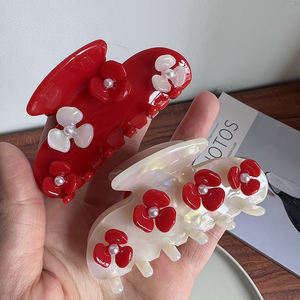 Sujeción de perlas de flores delicadas japonesas y coreanas con ácido acético, horquilla para agarrar el cabello, parte posterior de la cabeza, pinza de tiburón, pinza para el cabello para mujer - Product Image 6