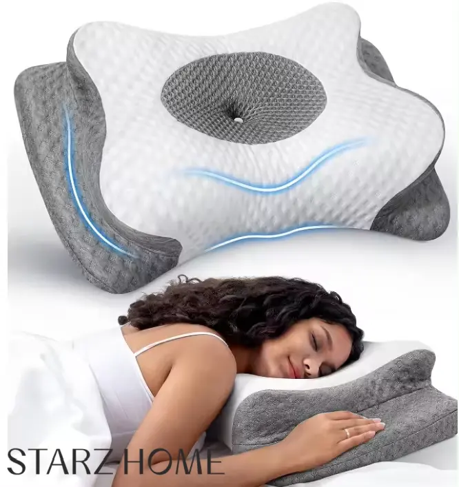 STARZ HOME Adjustable Orthordic Ergonomic Dunlop Pillow Helps Relieve Pressure Neck and Shoulder Pain, Perfect Package Best Gift