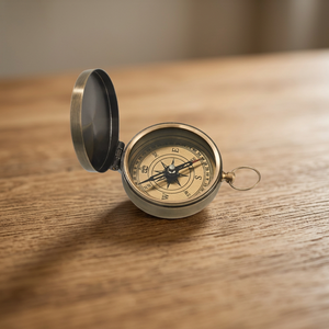 Personalized <b>Antique</b> Brass <b>Compass</b> Nautical Pocket Gift for Camping & Hiking Waterproof Durable Gold Dial Display Pointer - Product Image 4