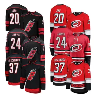 2024 Carolina Hurricanes Ice Hockey Jersey Embroidery Shirts Stitched Uniform Home Alternate #20 Aho #24 Jarvis #37 Svechnikov