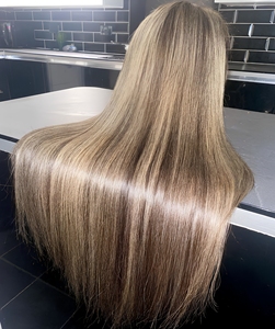 ผมแท้เวอร์จินอินเดียนเรมี่แบบต่อผมสำเร็จรูป # ผมสีบลอนด์ 60 เส้น แบบ Double Weft ความยาว 26 นิ้ว แบบ Double Drawn ฟอกสีอ่อน - Product Image 1