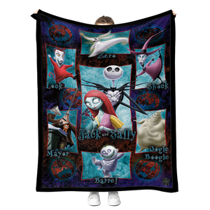 Nouvelle couverture <span class=keywords><strong>en</strong></span> flanelle imprimée <span class=keywords><strong>en</strong></span> 3D, motif Nightmare Before Christmas, design personnalisable, couverture <span class=keywords><strong>en</strong></span> polaire douce et confortable pour la maison et les voyages - Product Image 3