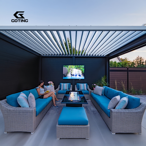 Sistema de pérgola retráctil automático <span class=keywords><strong>3x4</strong></span>, Mirador de patio trasero exterior moderno, <span class=keywords><strong>toldo</strong></span> de techo motorizado de aluminio <span class=keywords><strong>impermeable</strong></span> - Product Image 2