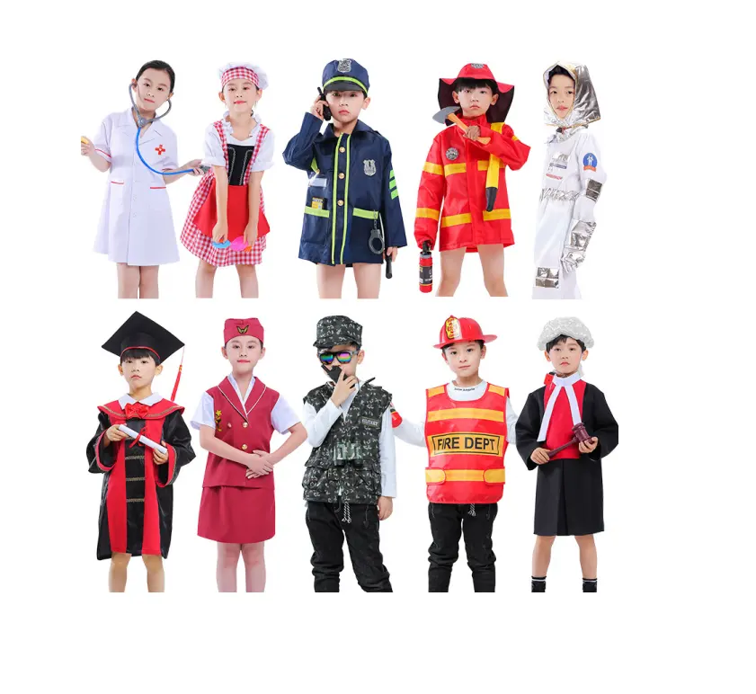 Traje de papel vestido para crianças 40 tipos de crianças, traje de piloto, crianças, meninos, meninas, melhores presentes para idade 3-18 anos