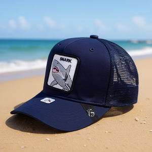 หมวกแก๊ปปักลายฉลาม ปรับขนาดได้ ตาข่าย ระบายอากาศ สำหรับผู้ใหญ่ แบบ 6 แผง สไตล์ลำลอง - Product Image 2
