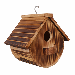 Natuurlijk Houten Modern Vogelnest Met Haken Multi-Functioneel Bespaar Ruimte Milieuvriendelijk Vogelhuisje Voor Honingraatontwerp In De Tuin - Product Image 1