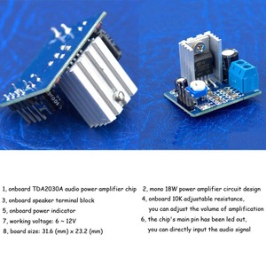 Module d'amplificateur de puissance audio TDA2030A - 6 - 12V Mono, carte d'amplification 18W pour une qualité sonore améliorée - Product Image 3