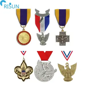 Manufacturer Customised Medals Producer 3D Ename Boy Scout Of America BSA Eagle Scout Award Medalla Medallion Custom Scout Medal