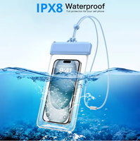 Ultra-sensible Touch 7.2 pouces IPX8 clair TPU flottant étanche portefeuille étui de téléphone avec protection de couche