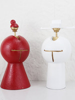 Ornement décoratif créatif en forme de courge rouge, design de dessin animé, semi-artisanal, objet artisanal pour la maison, décoration pour le salon et le bureau, en métal