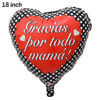 Ballons en feuille d'aluminium en forme de cœur de 18 pouces de haute qualité en gros pour la fête des mères, anniversaire, fête, fournitures de fête