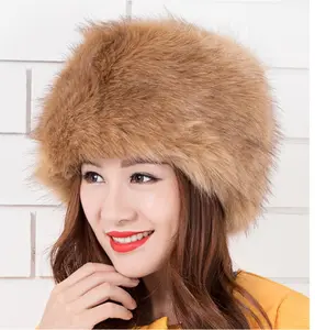 2023 Warm Round Top Woman And Man Russian Style Hat Black Women Fur Winter Hats