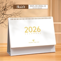 Calendrier de table en bois Morandi 2026 Décoration de bureau avec horloge et cadre photo pour étudiants