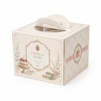 Cajas para Pasteles Ecológicas de Cartón Ondulado Tipo E, Plegables, con Ventanas de PET, para Productos Horneados, con Relieve y Laminado Mate