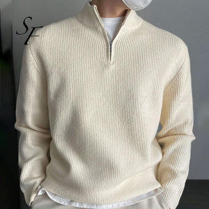 Индивидуальный высококачественный осенний и зимний вязаный кашемировый пуловер на молнии повседневный теплый и удобный свитер мужской свитер - Product Image 2