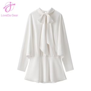 Abito <span class=keywords><strong>Corto</strong></span> Elegante <span class=keywords><strong>a</strong></span> <span class=keywords><strong>Maniche</strong></span> <span class=keywords><strong>Lunghe</strong></span> Tinta Unita Casual da Donna Loveda all'Ingrosso - Product Image 3