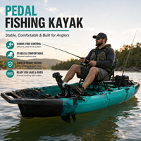 Kayak de pêche modulaire en deux parties de 8,4 pieds, 1 personne, en HDPE rotomoulé, type sit-on-top, avec siège de type stade