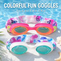 Lunettes de natation pour enfants XIALE, sangle en tissu pour filles, lentilles PC HD anti-buée, écologiques, joint en silicone souple réglable, protection UV
