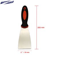 Couteau à enduire industriel robuste de 1 à 6 pouces, lame pleine en acier à haute teneur en carbone, manche ergonomique en plastique bicolore