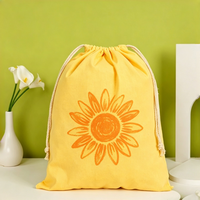 Sacs à cordon en toile de coton recyclable, écologiques, lavables, à motif de dessin animé simple, imprimés sur mesure, mini pochettes portables à cordon