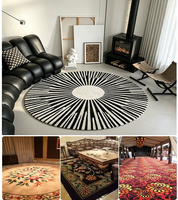 Tapis en laine vintage pour intérieur, avec envers en tissu de coton épais, sensation premium, pour salon, villa, tapis de zone, design personnalisé, décoration