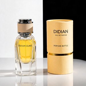 Flacone di Profumo di Lusso Unico e di Alta Gamma in Ambra con Fondo Irregolare, 30ml 50ml, Vuoto, in Vetro, con Scatola Regalo - Product Image 3