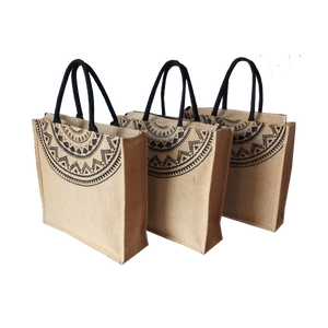 Bolsas de Compras de Yute Teñido Ecológicas y Duraderas con Impresión Personalizada y Asa Acolchada con Cinta - Product Image 2