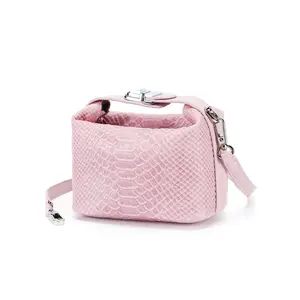 Tas kulit ular lucu desainer Niche Mini tas Flap wanita kulit sapi asli Yak obral stok