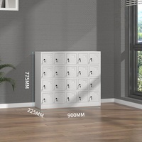 Armoire de rangement pour téléphones à 20 emplacements avec serrure à clé métallique et fonction de charge pour bureau, école, gymnase, usine, OEM