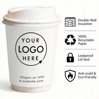 Gobelet à café jetable à double paroi personnalisable avec couvercle, écologique et disponible en couleurs personnalisées pour le camping